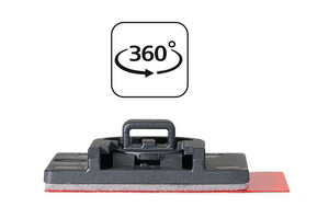Self-adhesive cable tie mount with 360° rotatable design.