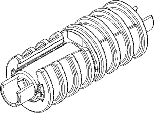 Divisible connector with gas-stop EBM-GS 10 indoor
