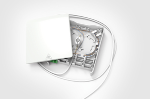 Fibre Wall Outlet with Pre-terminated Connecting Cable.