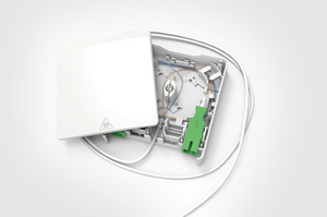Fibre Wall Outlet with Pre-terminated Connecting Cable.