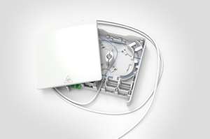 Fibre Wall Outlet with Pre-terminated Connecting Cable.