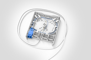 Fibre Wall Outlet with Pre-terminated Connecting Cable.