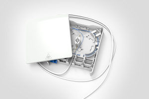 Fibre Wall Outlet with Pre-terminated Connecting Cable.