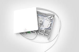 Fibre Wall Outlet with Pre-terminated Connecting Cable.