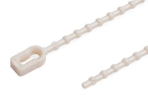 Biodegradable bobble tie for fast and easy temporary bundling.