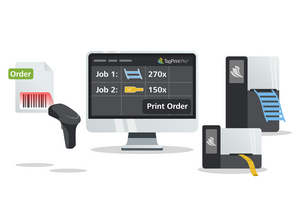 TagPrint Pro 5 - Solution Explorer: automate jobs by scanning a barcode.