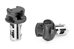 Fixing element with deep hole anchor for atuomatic cable tie systems