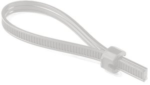 La cinta dentada exterior es adecuada para superficies sensibles y se puede utilizar para agrupar y fijar cables, tuberías y mangueras, así como para cerrar bolsas.
