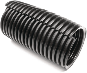 With a split down the side where you can insert your wire harness, you can just easily install Convoluted Tubing without removal of the entire assembly.