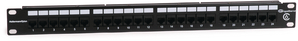 Patch panels are available with port modules in increments of six.