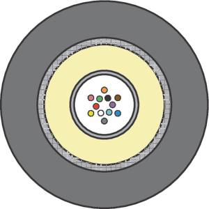 12 Fibre Uni-Tube CST Armoured Distribution Cable.