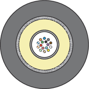 16 Fibre Uni-Tube CST Armoured Distribution Cable.