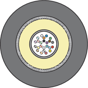 24 Fibre Uni-Tube CST Armoured Distribution Cable.