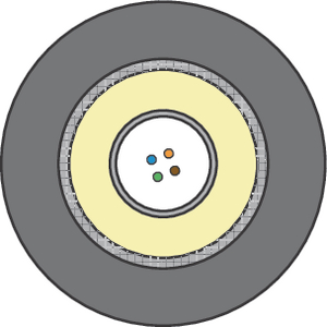 4 Fibre Uni-Tube CST Armoured Distribution Cable.