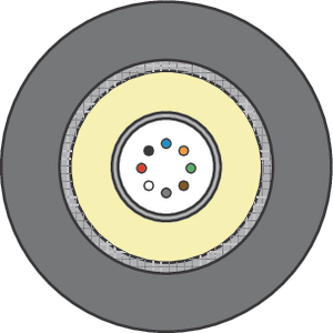 8 Fibre Uni-Tube CST Armoured Distribution Cable.