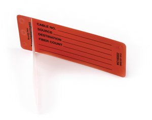Clear laminating plastic flap permanently protects the writing and data marked on the tag.