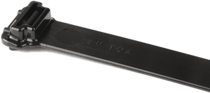 Szeroka taśma opaski kablowej pozwala na zastosowanie w szerokim zakresie średnic wiązek: 9,5 mm - 104 mm.