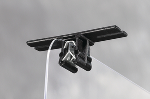 Cables and leads can be fastened with a cable tie or adhesive tape to the bars of the mounting element.