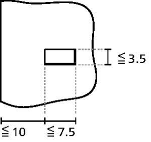 Position of the plate cut-out for the holding tab.
