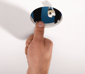 3. Push the spikes into the plasterboard to prevent shifting.