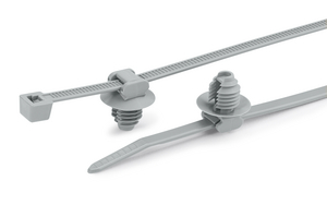 Opaska dwuczęściowa z mocowaniem choinkowym do otworów okrągłych 8,0-8,5 mm, wykonana z PA46.