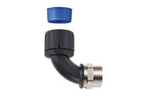 Rosca externa giratória em cotovelo de 90 ° com vedação de Tubo HelaGuard HGL-90F , IP68.