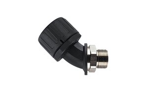 HelaGuard HG-45M fitting 45° med svirvel med udv. gevind, IP66.