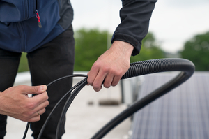 Ideal for solar applications: UV-resistant corrugated tubing.