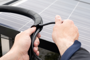 Ideal for solar applications: UV-resistant corrugated tubing.