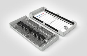 Modular Zone Termination Box loaded with 12x CAT6 UTP Black Jacks