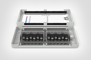 Modular Zone Termination Box loaded with 12x CAT6 UTP Black Jacks