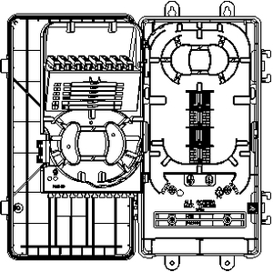 AFN 32 Drops 8 Adaptors (fibre splice management area)