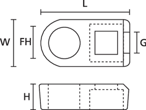 Cokoły FH (widok z boku i z góry)