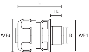 HelaGuard compression fitting, straight with fixed external thread