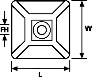 Element mocujący do opasek kablowych MB4CA (widok z góry)