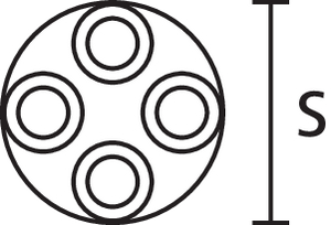 b: forme rétreinte entièrement (après chauffe)