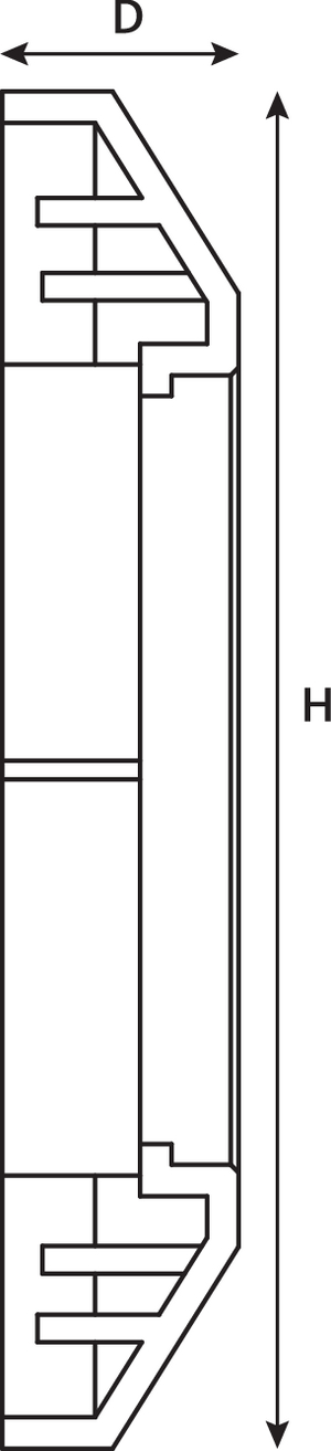 Single Bevelled Faceplate (side view)