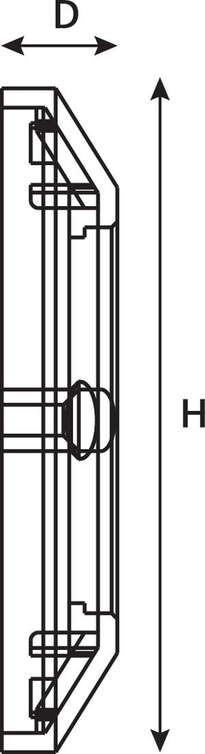 Double Bevelled Faceplate (side view)