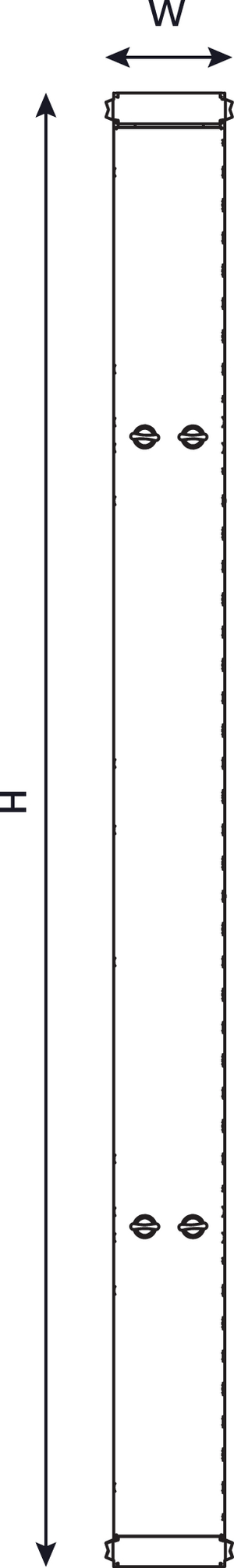 150mm Vertical Cable Manager (front view)