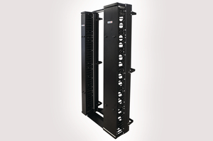 2 Post Patching Frame (shown with Vertical Cable Managers and End Panel)