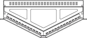 1U 24 Port Shielded Angled Panel (top view)