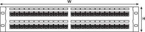 2U 48 Port Category 5e Alpha Snap Jack to Jack Panel (front view)