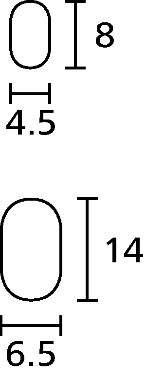 Dimensões do orifício