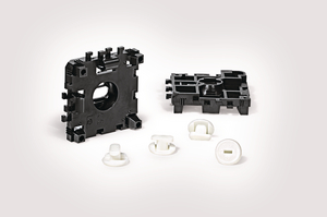 Bazy montażowe HTWD-RB do mocowania na szynie kanału kablowego.