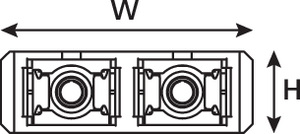 SC Duplex Adaptor (front view)