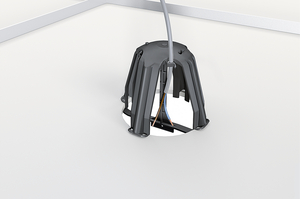 2. Push the spikes into the plasterboard to prevent shifting and disconnect the tool.