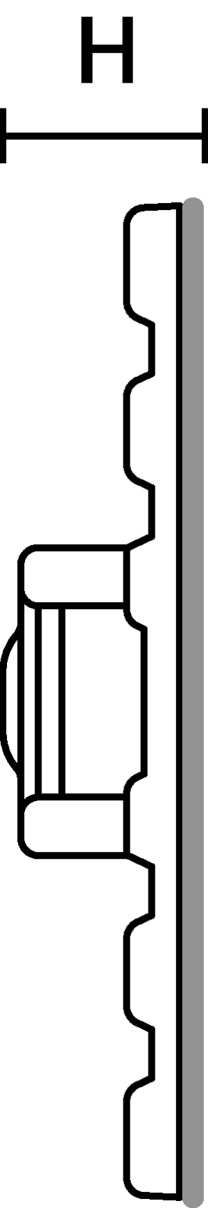 Embase adhésive FMB4APT-A (vue de profil)