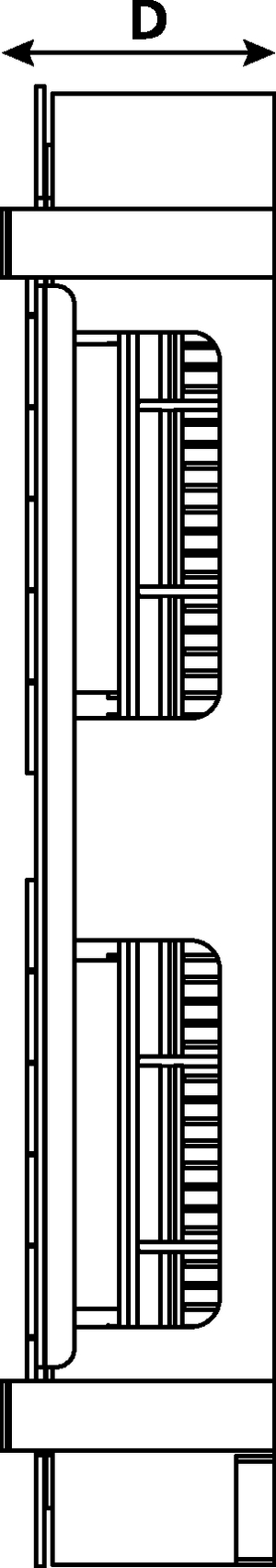 1U 12 Port Category 6 Universal 110 Vertical Panel (side view)