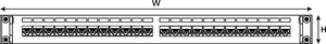1U 24 Port Category 5e Panel (front view)