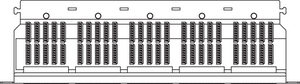 1U 50 Port Category 3 Voice Panel (top view)